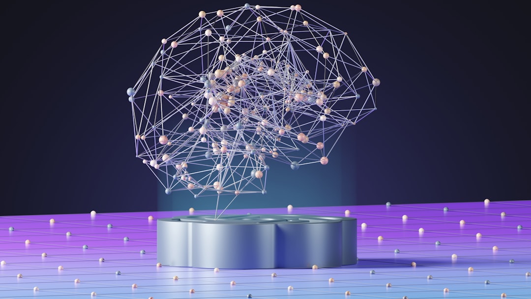 Abstraktes digitales Netzwerk als Symbol für künstliche Intelligenz und Cybersecurity