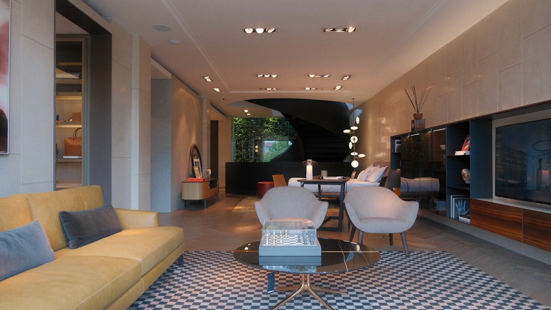 Modernes Wohnzimmer als Beispiel fuer ein Smart Home